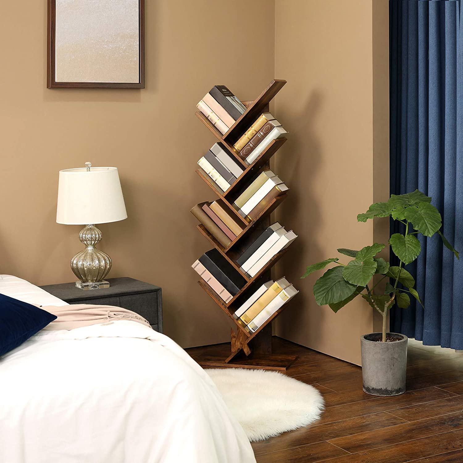 Nancy's Yarm Boekenkast - Boekenregaal - Wandkast - Opbergkast - Bruin - ± 50 x 25 x 140 cm