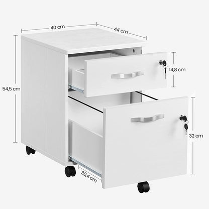 Nancy's Ladeblok - Stalen Locker Op Wieltjes - Kantoorkast - Rolcontainer -  Wit