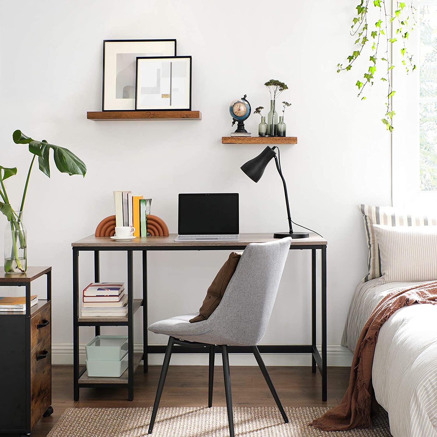 Nancy's Runada Bureau - Computertafel - Kantoortafel - Grijs / Zwart - 50 x 100 x 75 cm