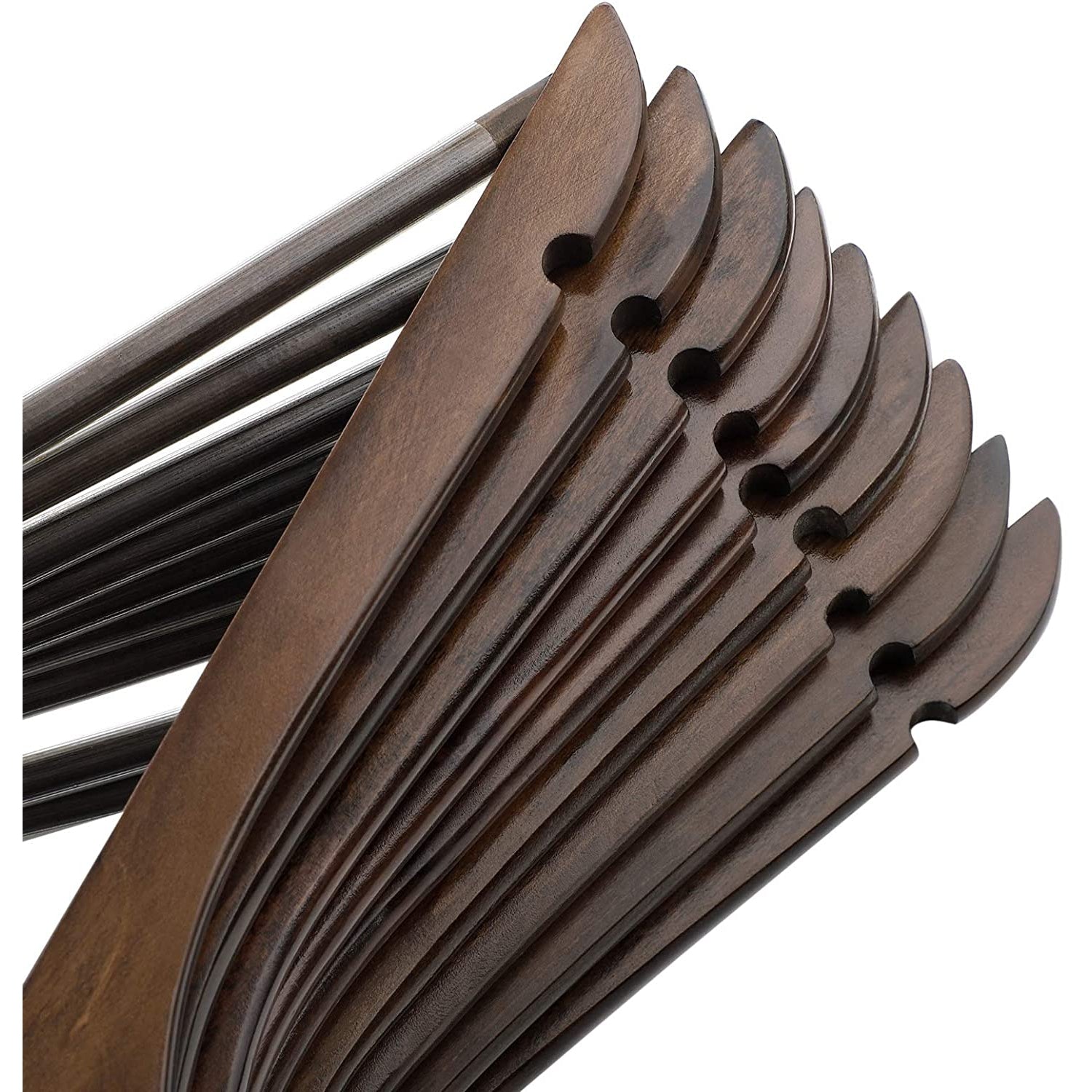 Nancy's Houten Kledinghanger Set 20 Stuks - Draaibare Haak - Kledinghangers - Walnoot
