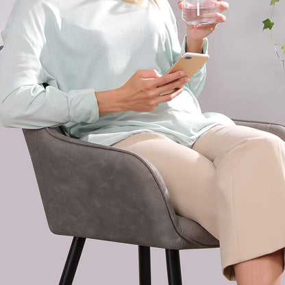 Nancy's Okanogan Eetkamerstoel - Moderne en Elegante Vrijetijdsstoel - Eetkamerstoelen - Metalen Poten - Grijs - 62,5 x 60 x 85 cm (L x B x H)