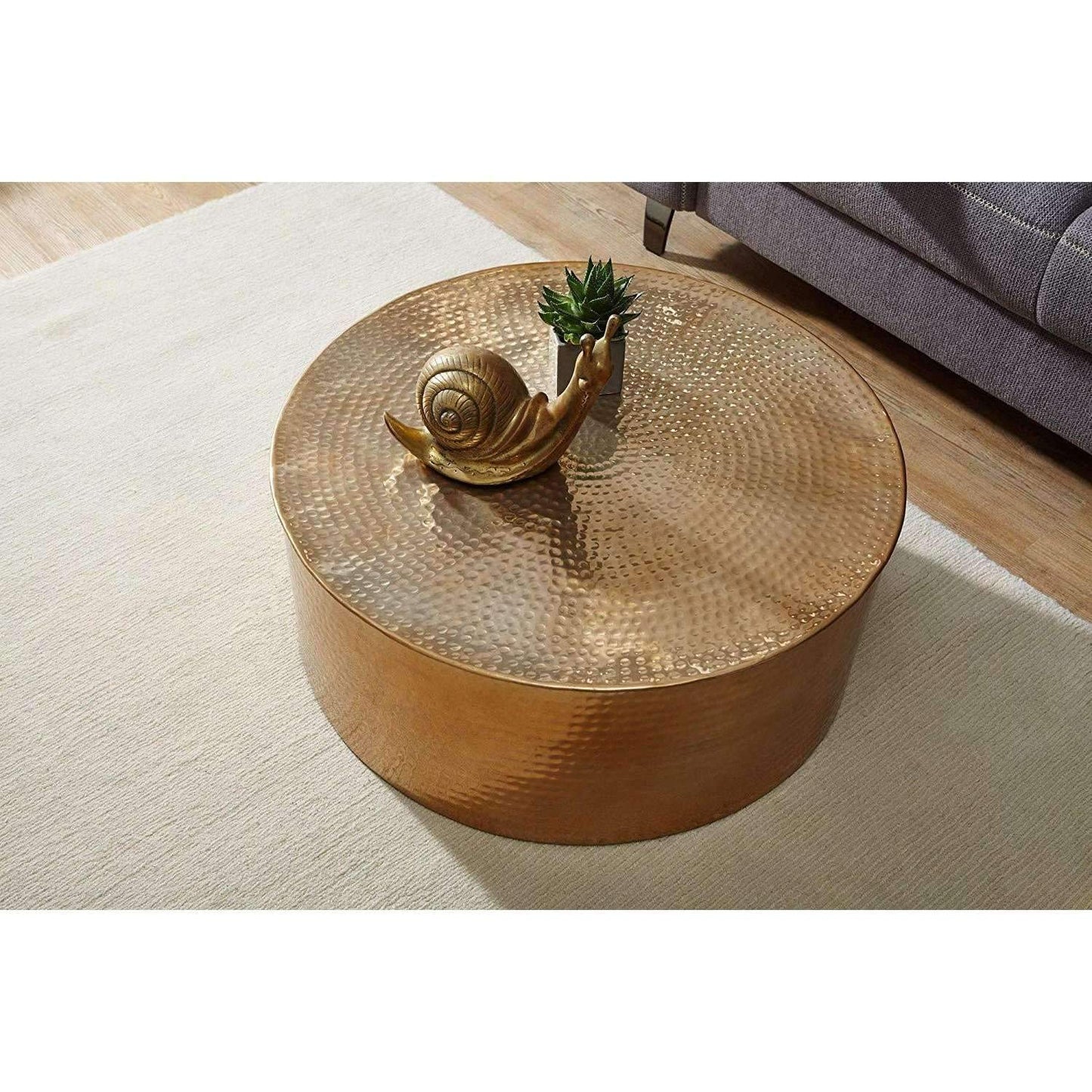 Nancy's Aluminum Coffee Table - Side Table - Gold - 75 x 31 x 75 cm