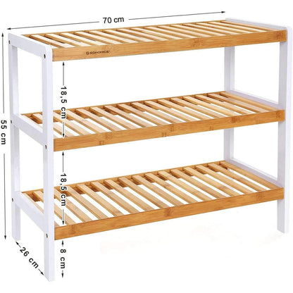 Nancy's Bamboo Shoe Rack - Rack for 12 Pairs of Shoes - Shoe Racks