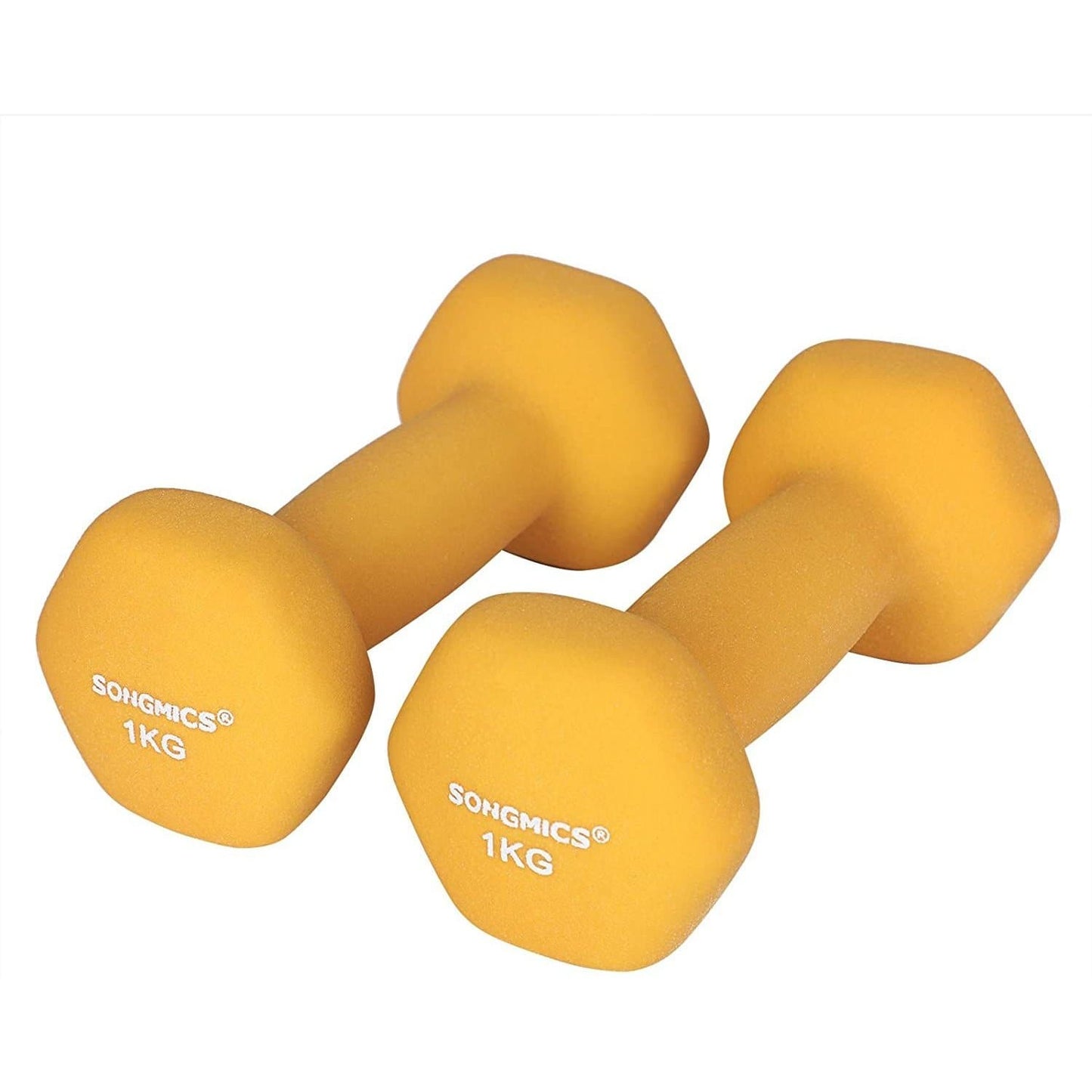 Ensemble d'haltères de Nancy - 1 kg par haltère - Haltères jaunes - Poids et haltères - 2 pièces
