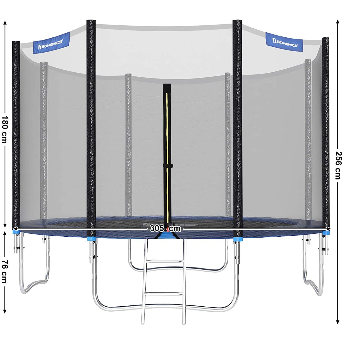 Nancy's Trampoline Met Veiligheidsnet - Blauw / Zwart - Ø 305 cm
