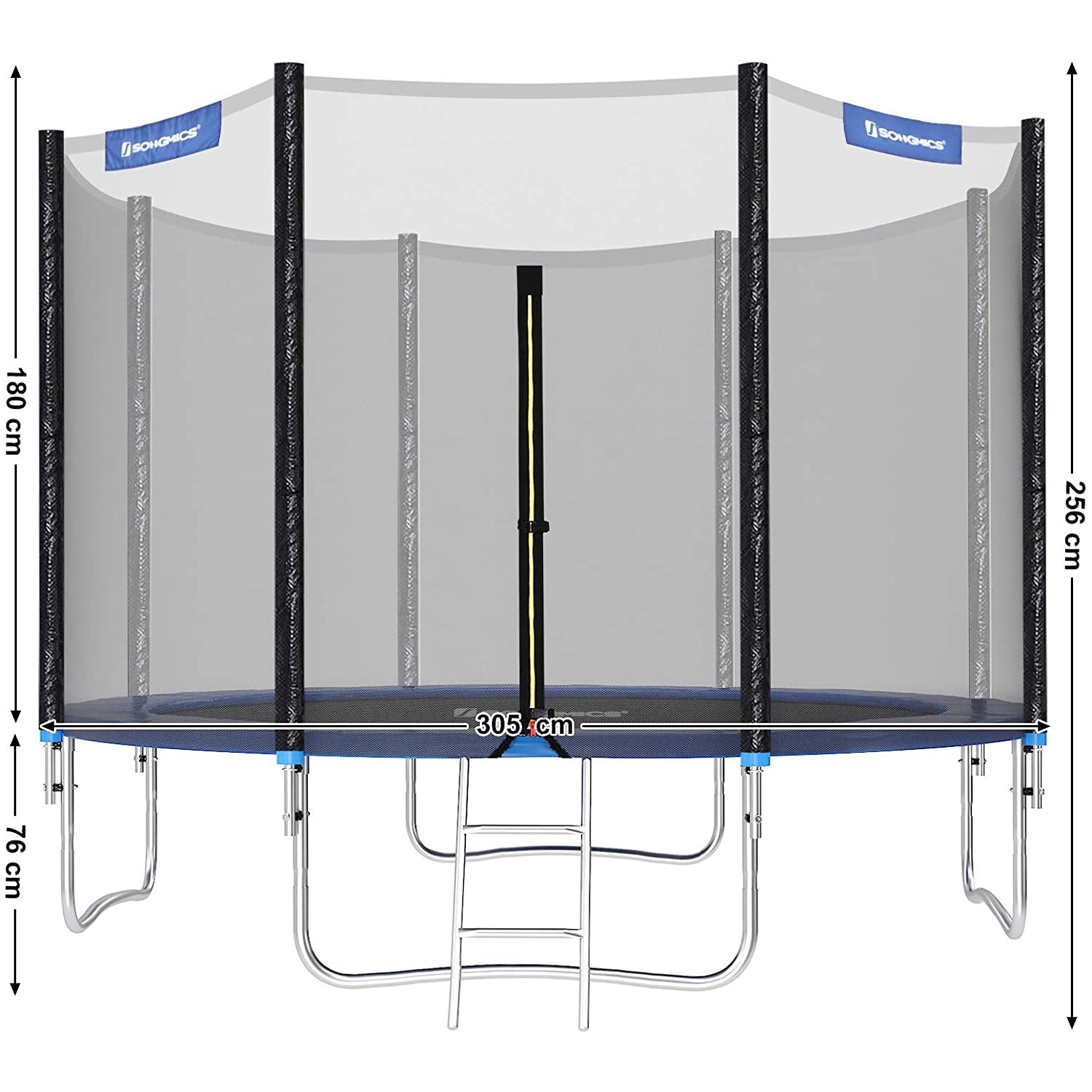 Nancy's Trampoline Met Veiligheidsnet - Blauw / Zwart - Ø 305 cm