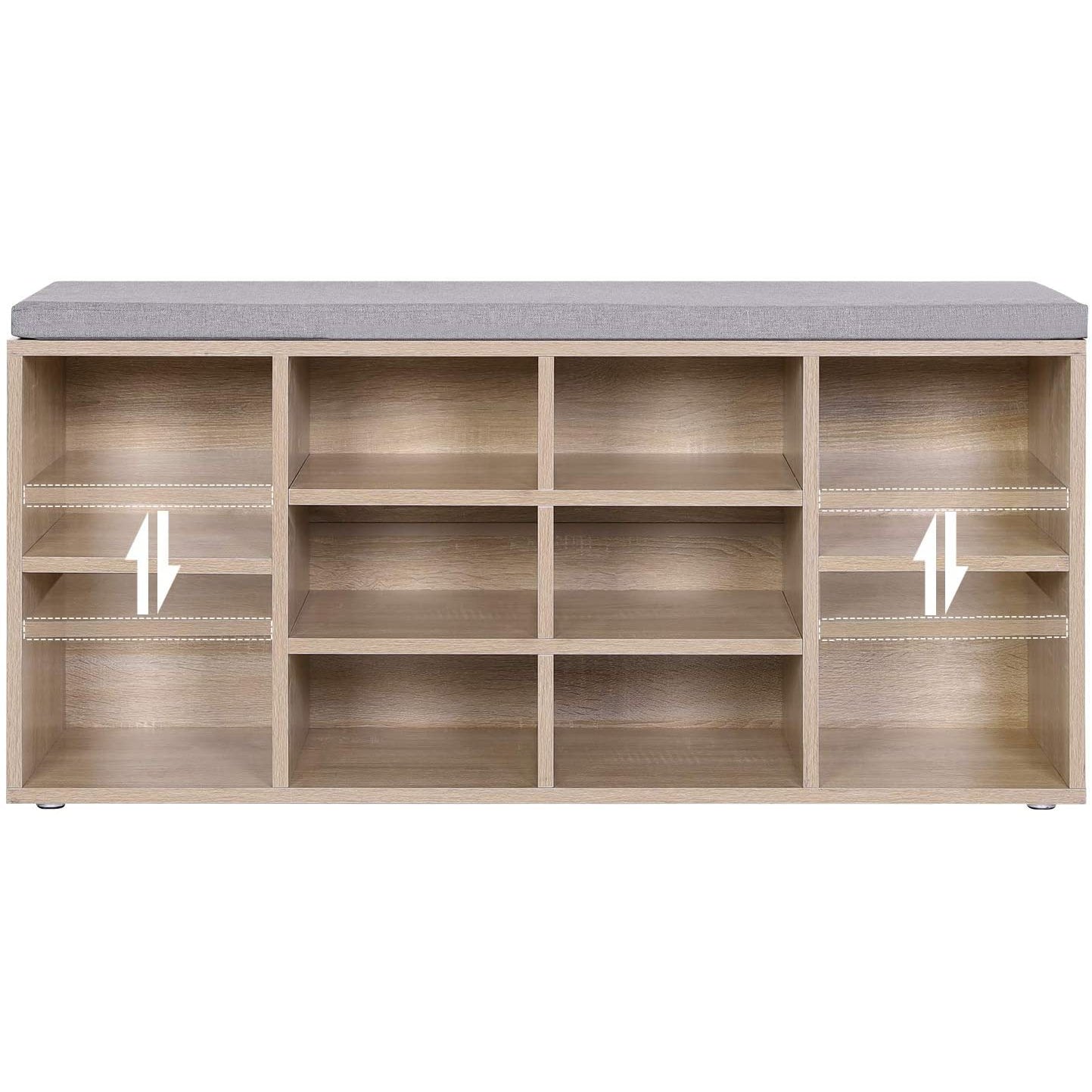 Nancy's Nowra Schoenenbank - Schoenenkast Met Bank -Opbergbank - Houtlook - ± 105 x 30 x 50 cm