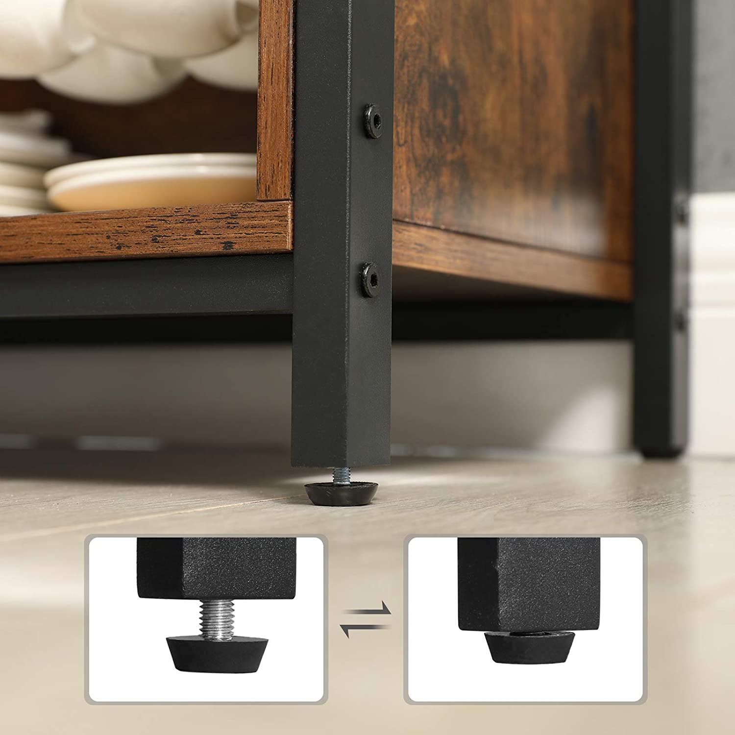 Nancy's Bristol Opbergkast - Commode Kasten - Industriële Kast - Dressoir - Kast met 2 Planken en 2 Deuren - 100 x 35 x 70 cm L x B x H
