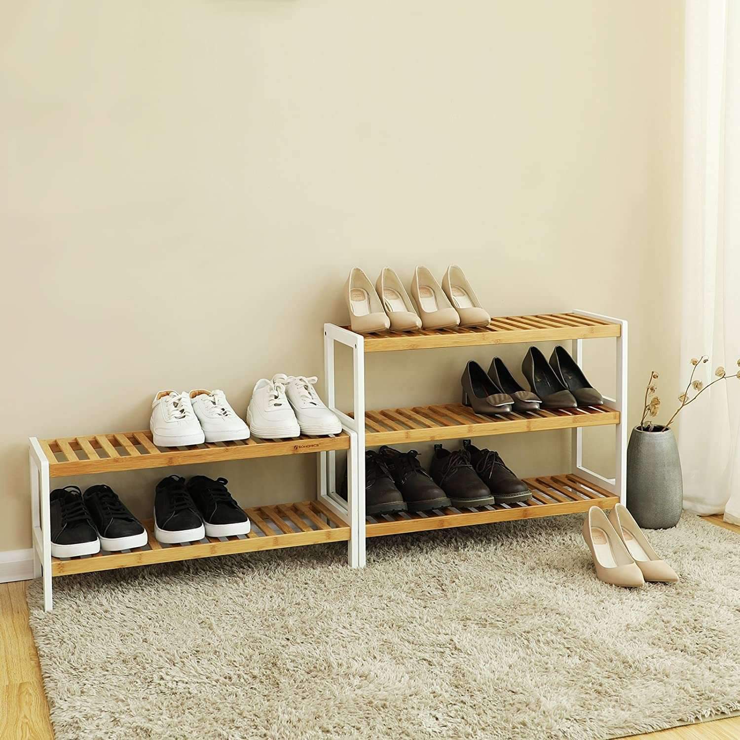 Nancy's Benafim Schoenenrek - Schoenenbank - Opbergrek - Bamboe - ± 70 x 25 x 55 cm