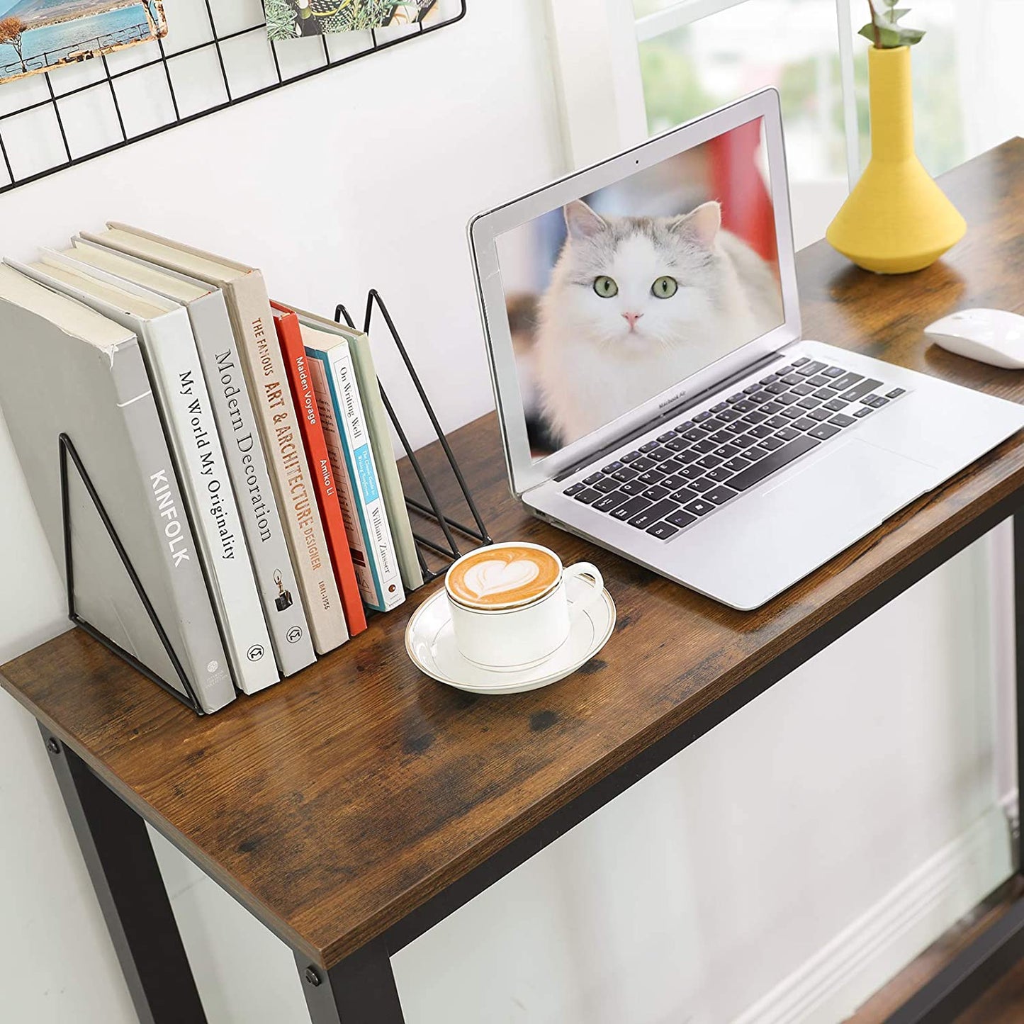 Nancy's Houten Bartafel - Vintage Keukentafel – Keuken Bartafels - Hoog Bureau - Industrieel - Hout & Metaal - 120 x 40 x 100 cm