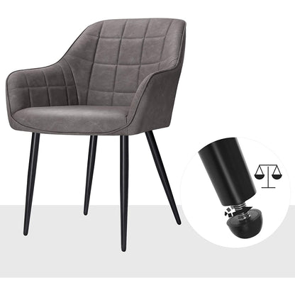 Nancy's Okanogan Eetkamerstoel - Moderne en Elegante Vrijetijdsstoel - Eetkamerstoelen - Metalen Poten - Grijs - 62,5 x 60 x 85 cm (L x B x H)