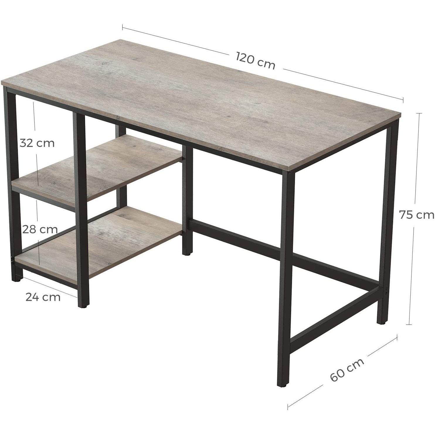 Nancy's Runada Bureau - Computertafel - Kantoortafel - Grijs / Zwart - 50 x 100 x 75 cm