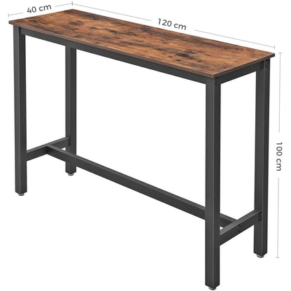 Nancy's Houten Bartafel - Vintage Keukentafel – Keuken Bartafels - Hoog Bureau - Industrieel - Hout & Metaal - 120 x 40 x 100 cm