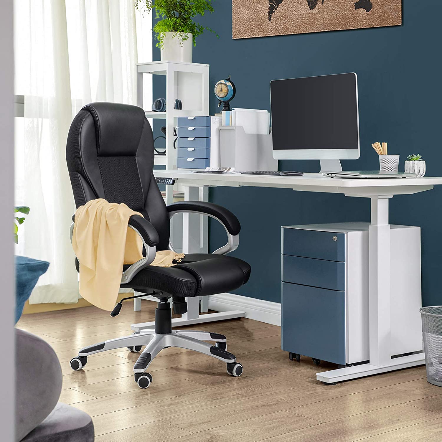 Nancy's Brooklyn Bureaustoel - Luxe Design Stoel - Ergonomische Directiestoel - Kunstleer - 150 KG Belasting