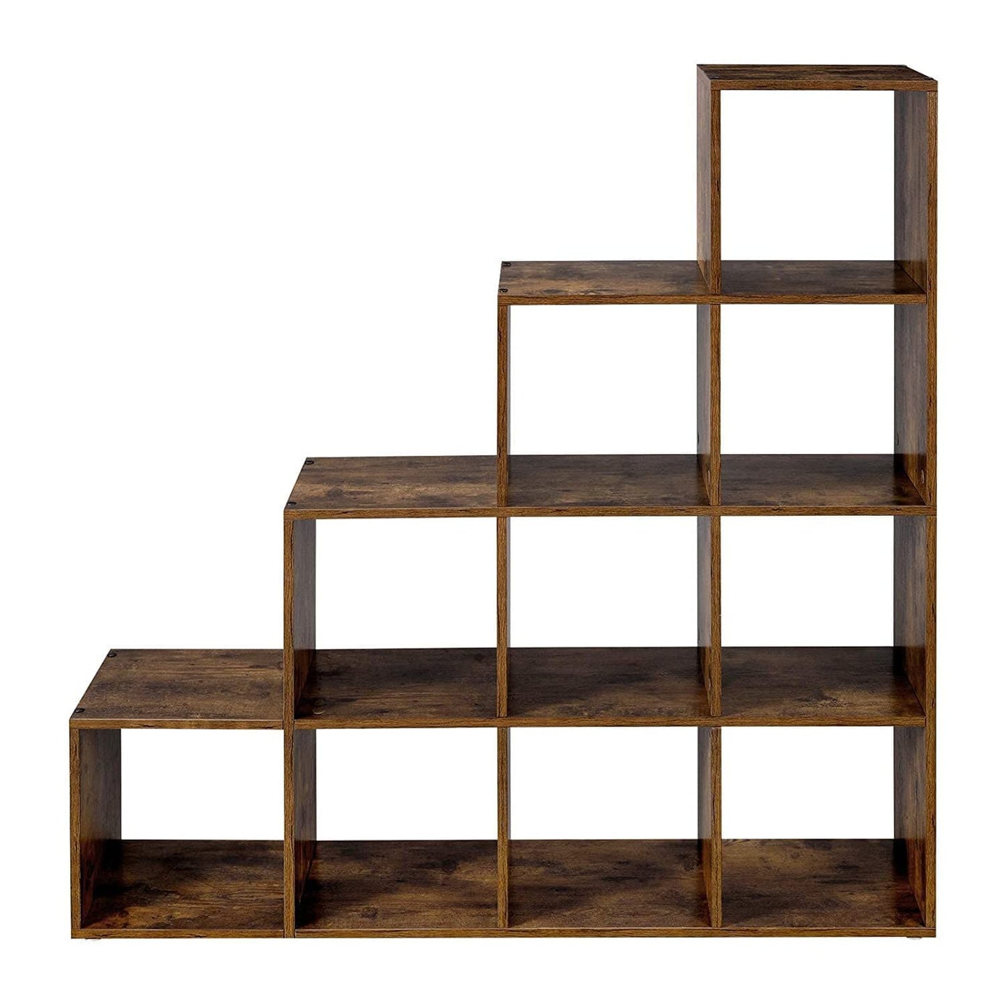 Nancy's Boekenkast - 10 Vakken - Archiefkast - Kast - Kasten - Hout - Bruin - Industrieel - 129,5 x 30,5 cm