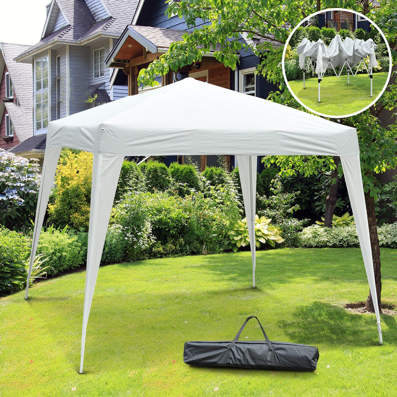 Nancy's Daphne Party Tent - Folding Pavilion - Garden Pavilion - Garden Tent - Popup - White - Steel - Water-repellent - ± 300 x 300 cm