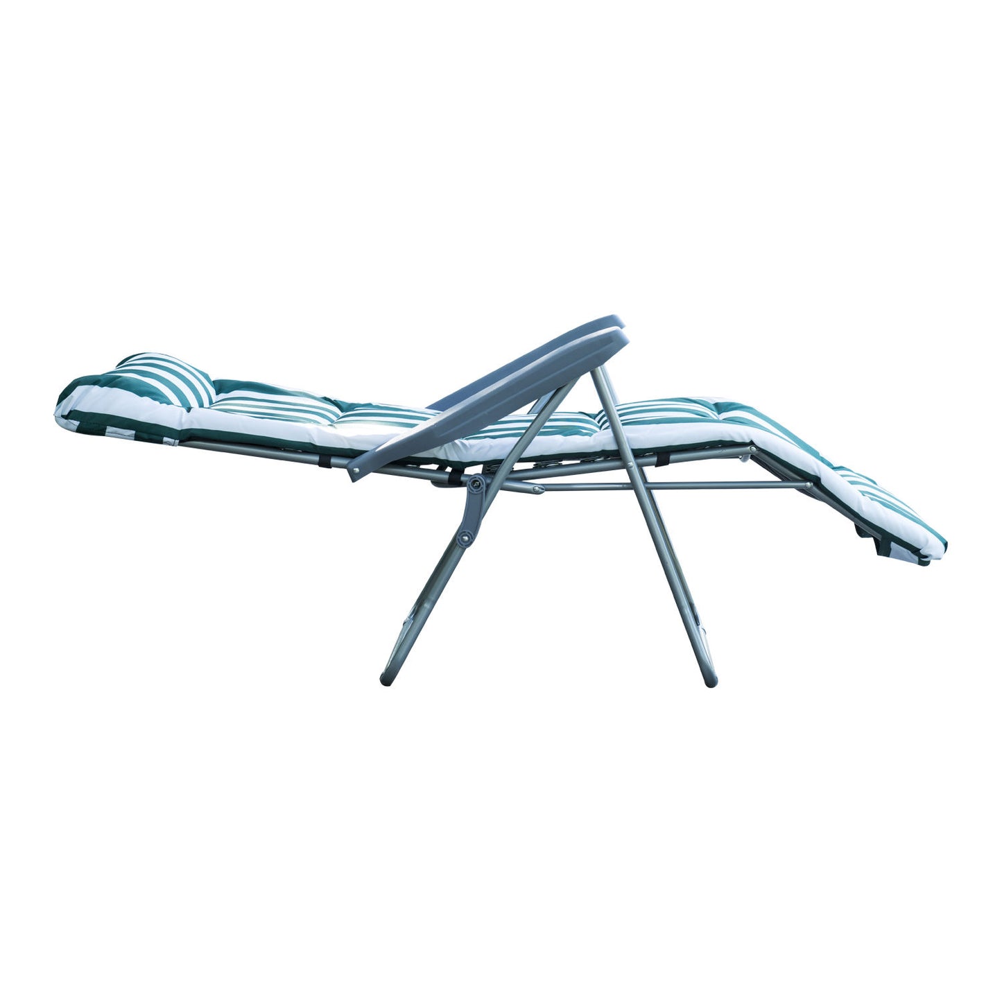 Chaises de jardin Nancy's Cary - Chaise longue - Lot de 2 - Pliable - 5 positions - Réglable - Vert - Blanc - 60 x 75 x 104 cm