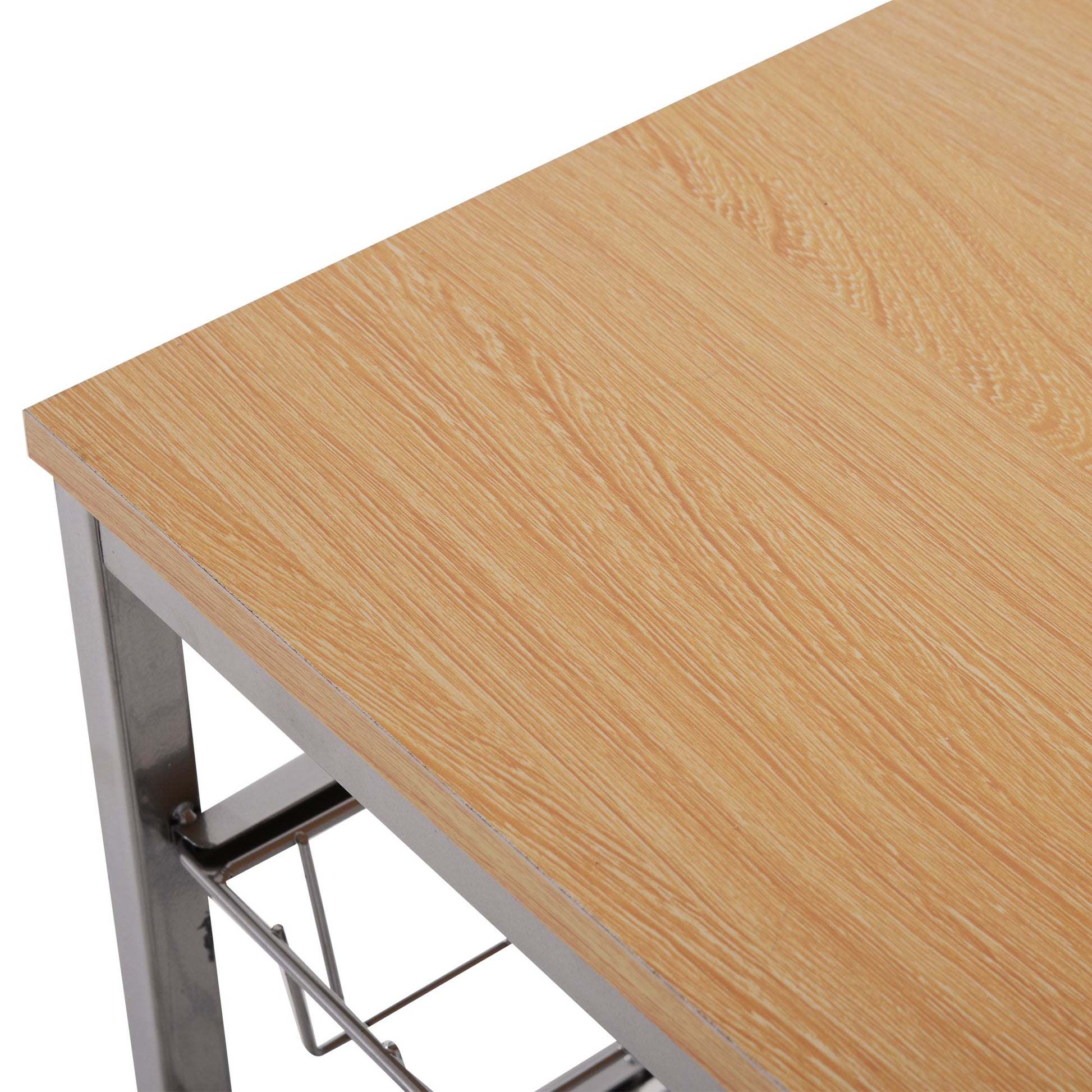 Nancy's Sandusky Keukentrolley - Keukenwagen - Serveerwagen - 4 -Laags - Draadmanden - 36.5 x 36.5 x 89 cm - Staal - MDF -