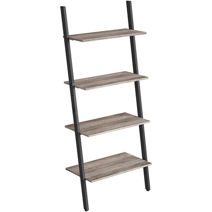 Nancy's Boekenkast - Vintage Kast - Wandkast - Boekenkasten - Grijs/Zwart - 64 x 35 x 150 cm (L x B x H)