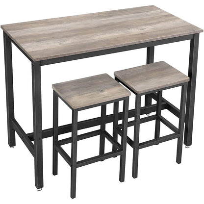 Nancy's Clifton Bar table with Bar chairs - Bar tables Wood - Bar stools - Industrial Brown - 120 x 60 x 90 cm