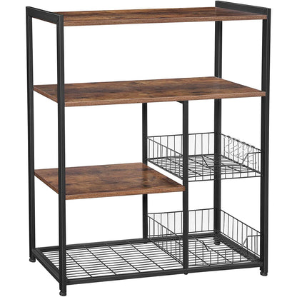 Nancy's Kitchen Cabinet Industrial - Kitchen Trolley - Kitchen Cabinets - Kitchen Cabinet Organizer - Hooks and Shelves - Microwave Rack - Vintage - 80 x 35 x 95 cm