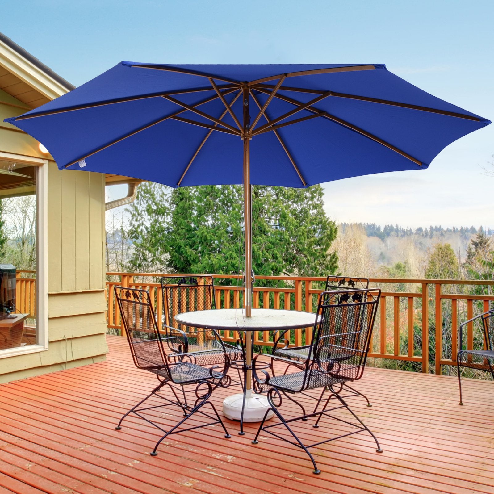 Nancy's Murrieta Parasol - Balcony parasol - Sun protection - Shade - Blue - Water-repellent - Adjustable - Ø 300 cm