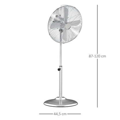 Nancy's New Britain Stand Fan - Height Adjustable - 3 Speeds - Silver