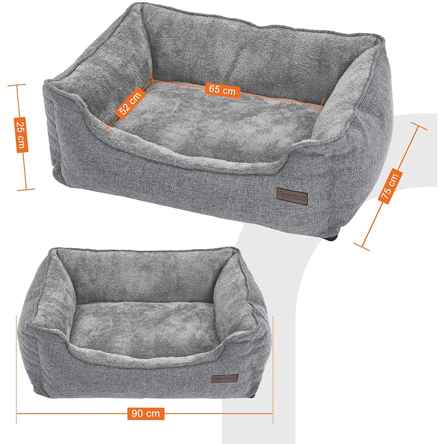 Nancy's Deluxe Dog Bed Washable - Dog Bed - Removable Cover - Dog Beds - 90 x 75 x 25 cm