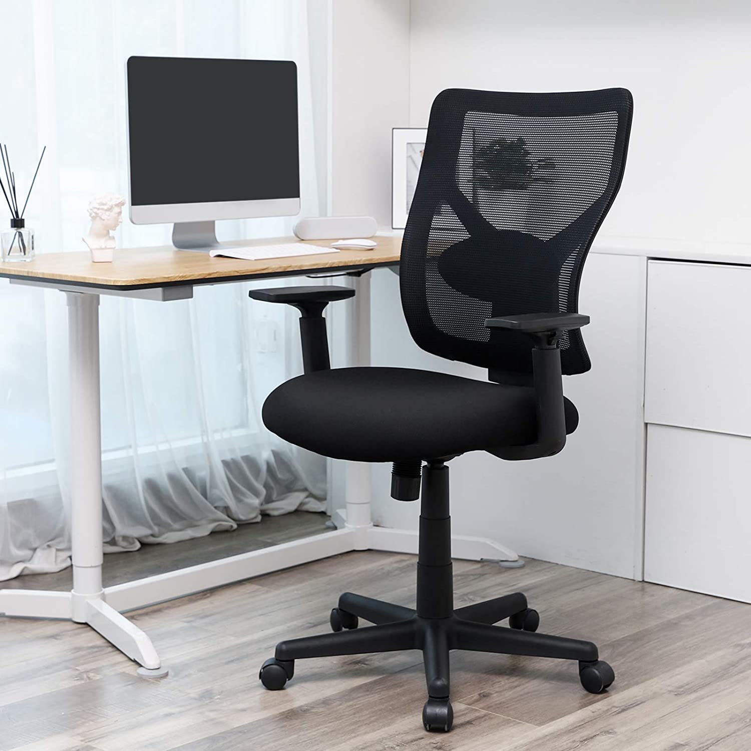 Nancy's Bristol Bureaustoel - Kantoorstoel - Ergonomische Computerstoel - Verstelbaar - Zwart