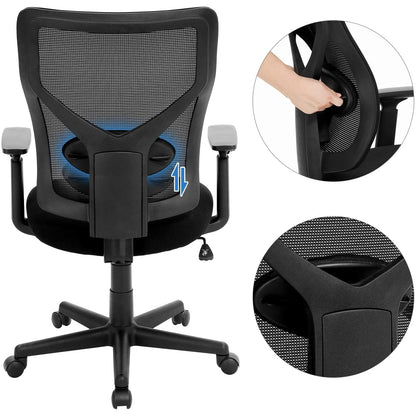 Nancy's Bristol Bureaustoel - Kantoorstoel - Ergonomische Computerstoel - Verstelbaar - Zwart