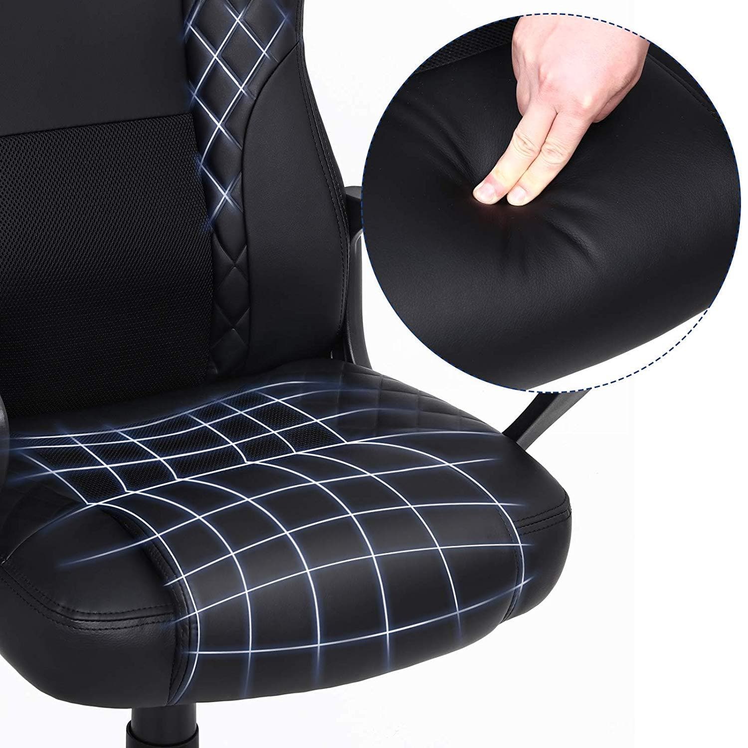 Nancy's Bellerose Bureaustoel - Gamestoel - In Hoogte Verstelbaar - Ergonomisch - Zwart