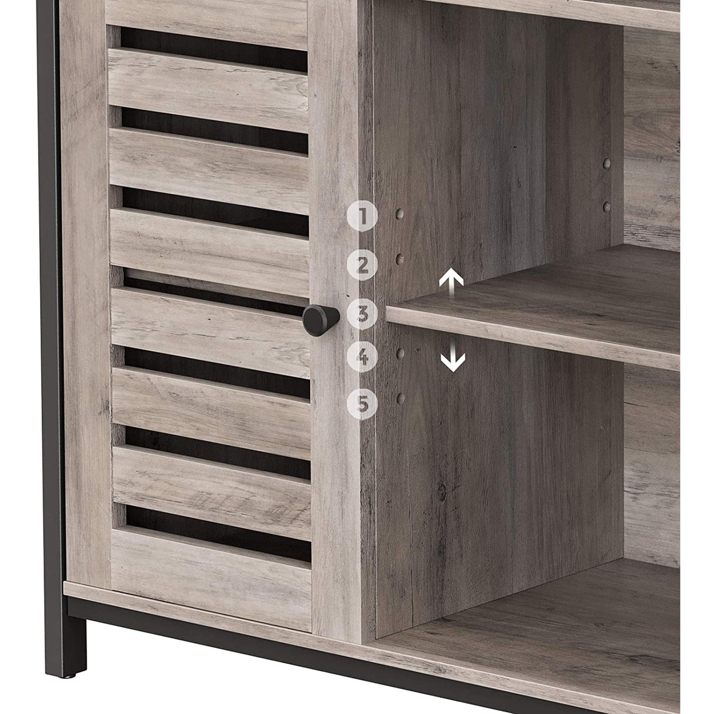 Nancy's Plymouth Industrial Side Cabinet - Chest of Drawers - Storage Cabinet - Dresser - Cabinet with 4 Shelves and 2 Doors - 100 x 35 x 80 cm