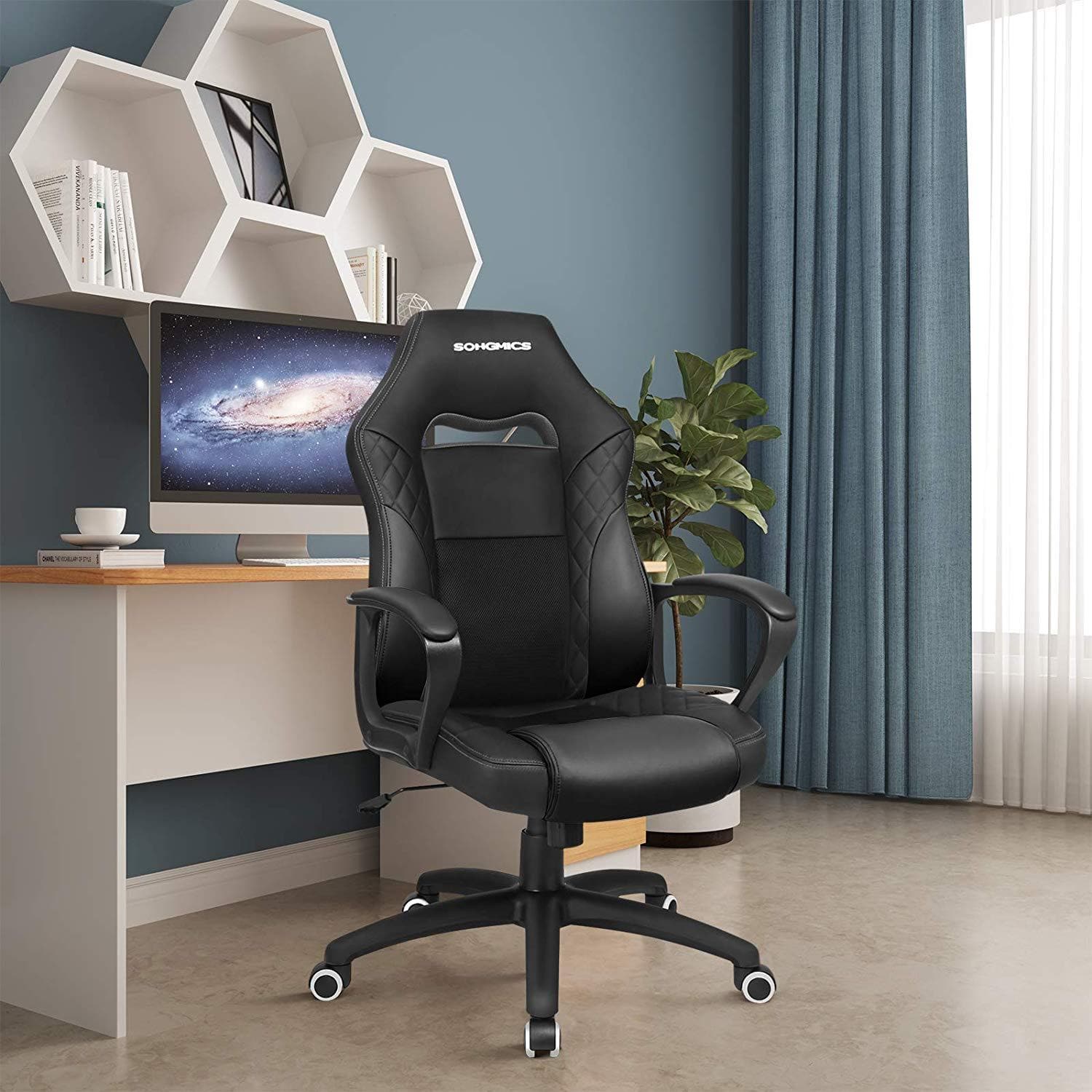 Nancy's Bellerose Bureaustoel - Gamestoel - In Hoogte Verstelbaar - Ergonomisch - Zwart