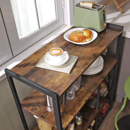 Nancy's Carrapatas Keukenkast - Keukentrolley - Keukenrek - Vintage Bruin / Zwart - 80 x 35 x 95 cm