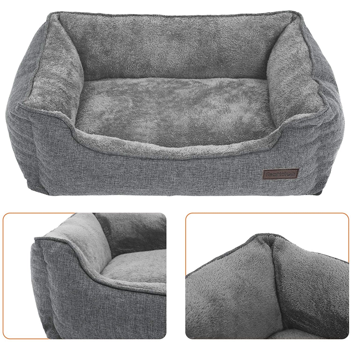 Nancy's Deluxe Dog Bed Lavable - Lit pour chien - Housse amovible - Lits pour chiens - 90 x 75 x 25 cm