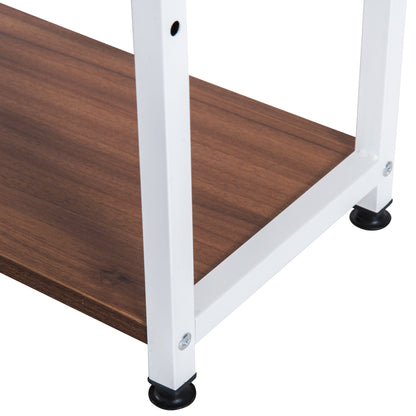 Nancy's Rhinelander Bureau - Schrijftafel - Opbergvakken - Computertafel - Zwart/Wit - Bewerkt Hout - Legbord