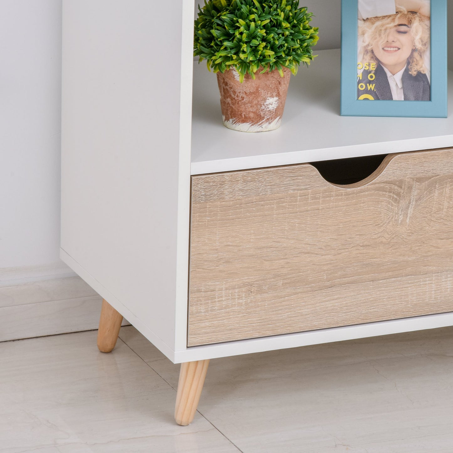 Nancy's Trinidad TV Meubel - TV-Dressoir - Glas - Opbergkast - Wit - 99 x 39 x 58 cm