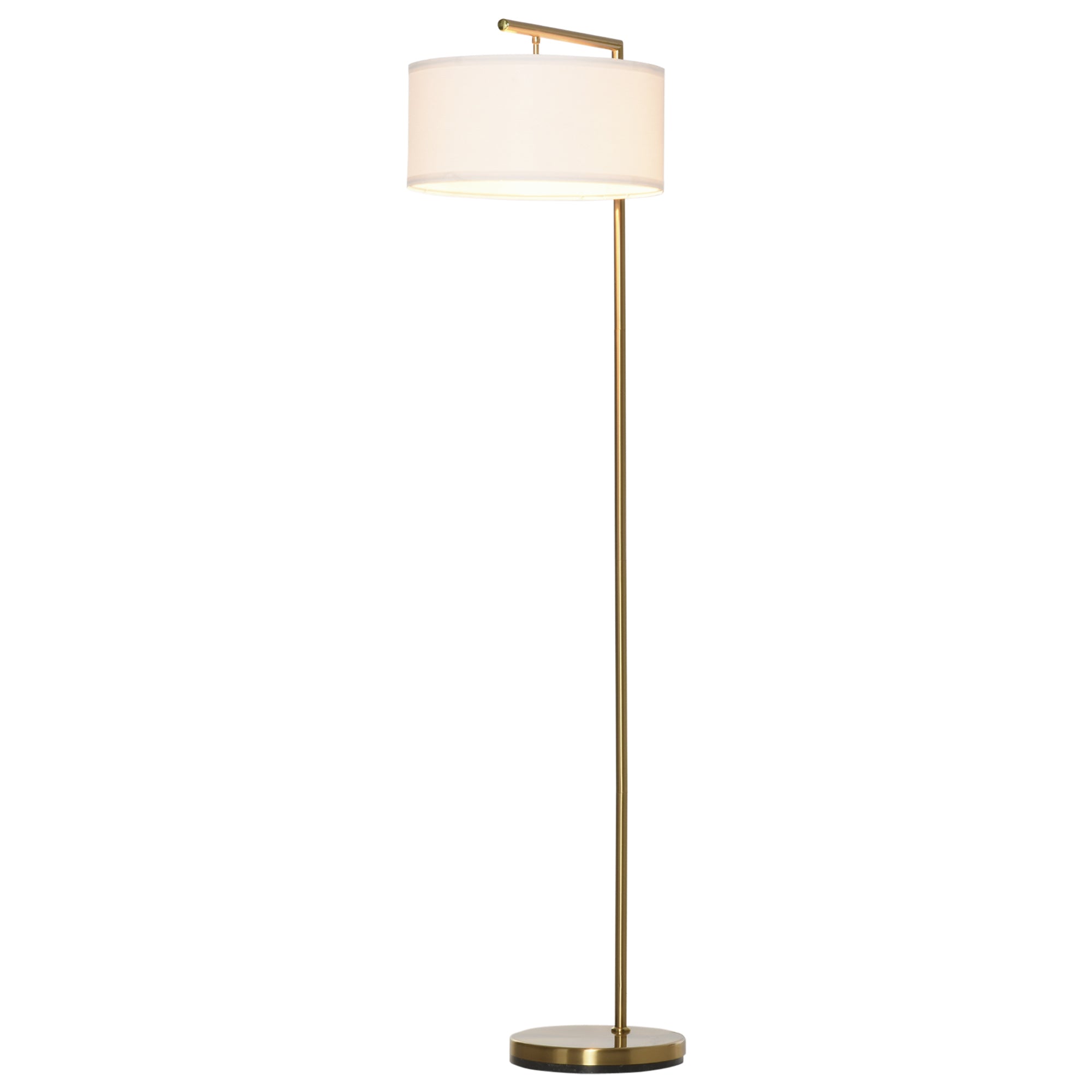 Nancy's Springville Floor Lamp - Steel/Linen - Classic - Gold - 47 x 37 x 153 cm