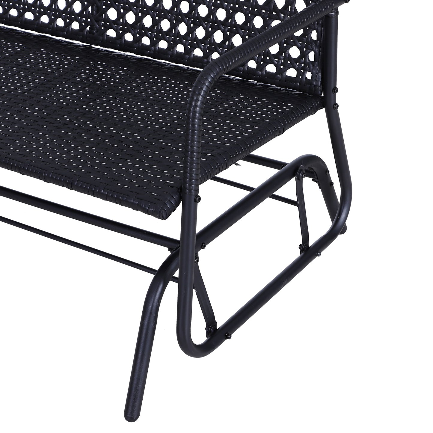 Nancy's Carson Swing Bench - Garden Swing - Garden Bench - Polyrattan - 2-Seater - Black - 120 x 76 x 90 cm