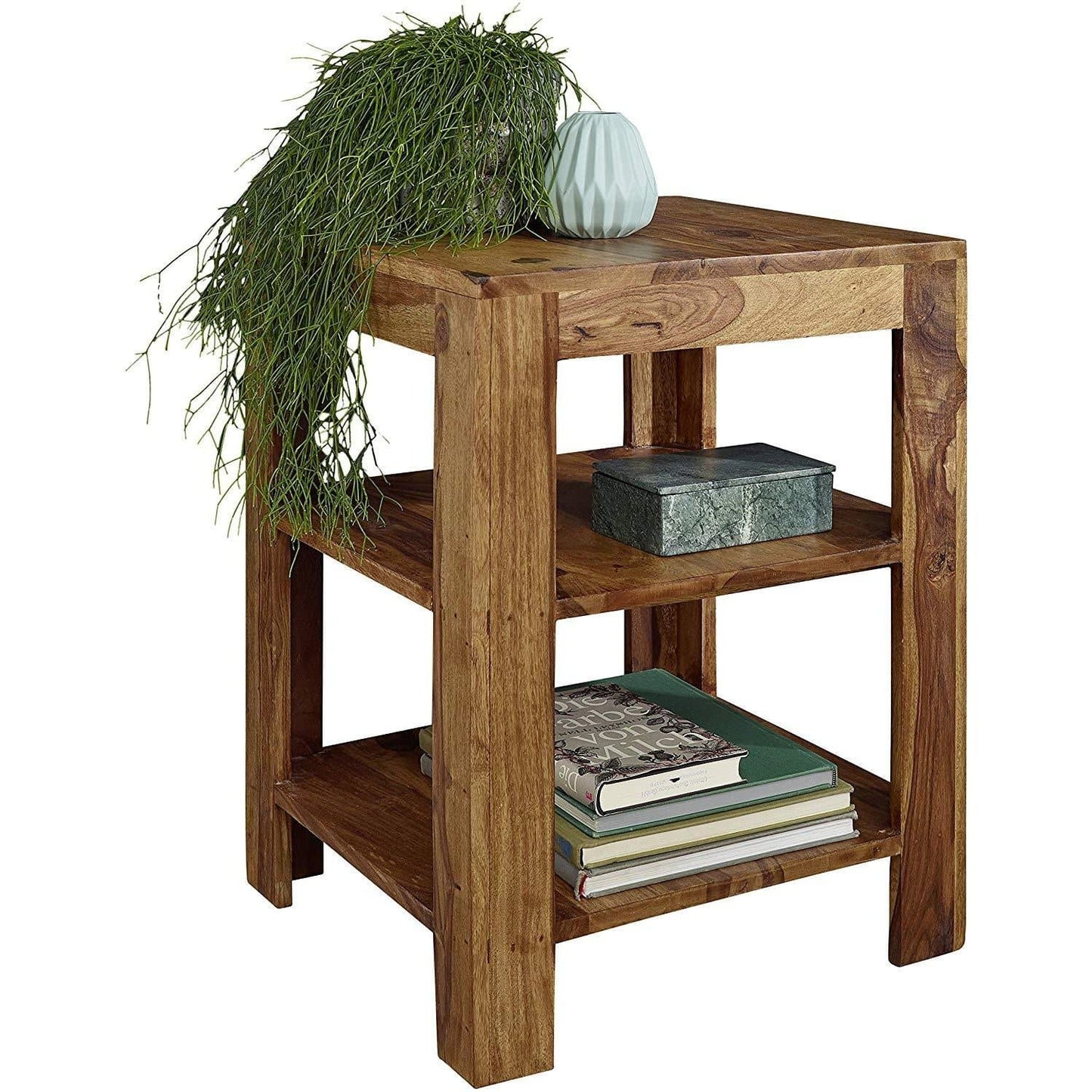 Table d'appoint de Nancy à 2 étages - Tables d'appoint - Bois de Sheesham - 44 x 44 x 60cm