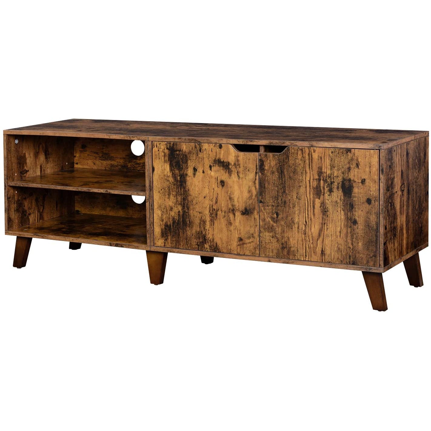 Meuble TV Nancy's Big Oaks 2 - Meuble TV Industriel - Table TV Rétro - Industriel - Marron - 140 x 40 x 50 cm 