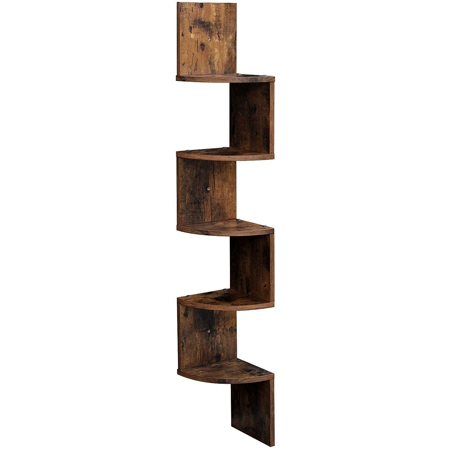Nancy's Yunaon Boekenregaal - Wandrek - Wandregaal - Boekenplank - Vintage Bruin - ± 20 x 20 x 130 cm