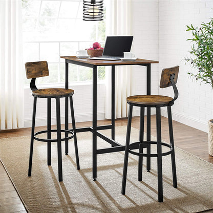 Tabourets de bar Gordon de Nancy 2 pièces - Chaises de bar avec repose-pieds - Tabouret de bar industriel - Industriel - Stable - 37 x 46,5 x 99 cm (L x L x H) 