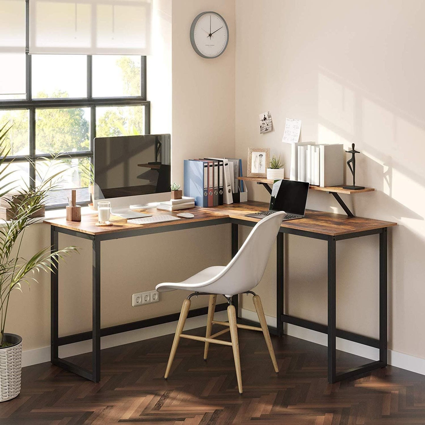 Nancy's Henderson Desk - Desks - Corner desk - L-Shaped - Industrial - Black/Brown - 140 x 130 x 76cm