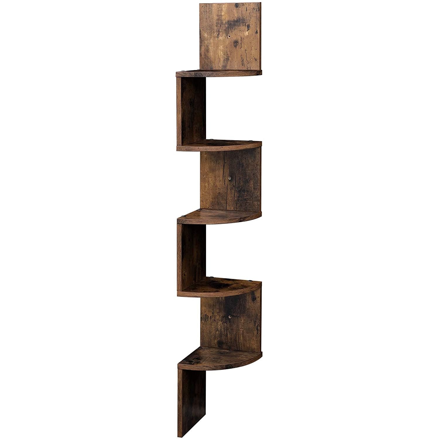 Nancy's Yunaon Boekenregaal - Wandrek - Wandregaal - Boekenplank - Vintage Bruin - ± 20 x 20 x 130 cm