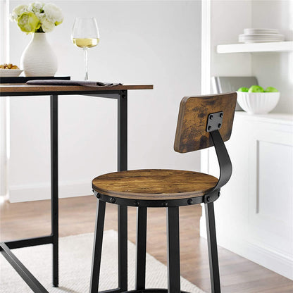 Nancy's Gordon Bar Stools 2 Pieces - Bar Chairs with Footrest - Bar Stool Industrial - Industrial - Stable - 37 x 46.5 x 99 cm (L x W x H) 