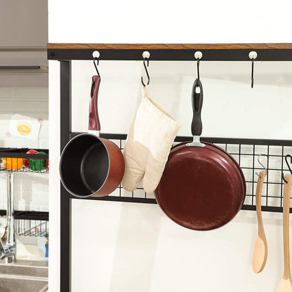 Armoire de cuisine Nancy's Gordons - Étagère de cuisine - Armoires de cuisine - Étagère sur pied avec crochets et étagères - 84 x 40 x 170 cm