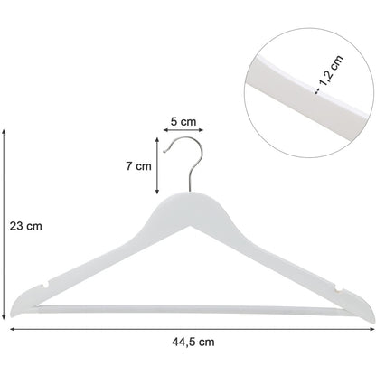 Nancy's Maple Wood Kledinghangers 10 stuks - Kleerhangers - Draaibaar - Zwart - 44,5 x 1,2 x 23 cm L x B x H