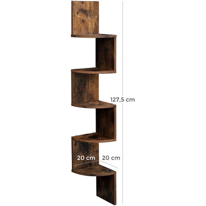 Nancy's Boekenregaal Met 5 Niveaus - 127,5CM Wandregaal -  Boekenkasten Industrieel