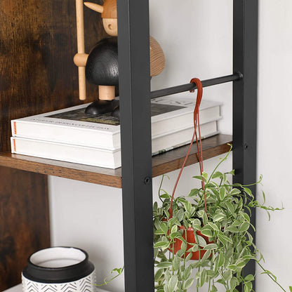 Nancy's Steve Boekenkast - Wandkast - Opbergkast - Vintage Bruin / Zwart - ± 75 x 30 x 155 cm